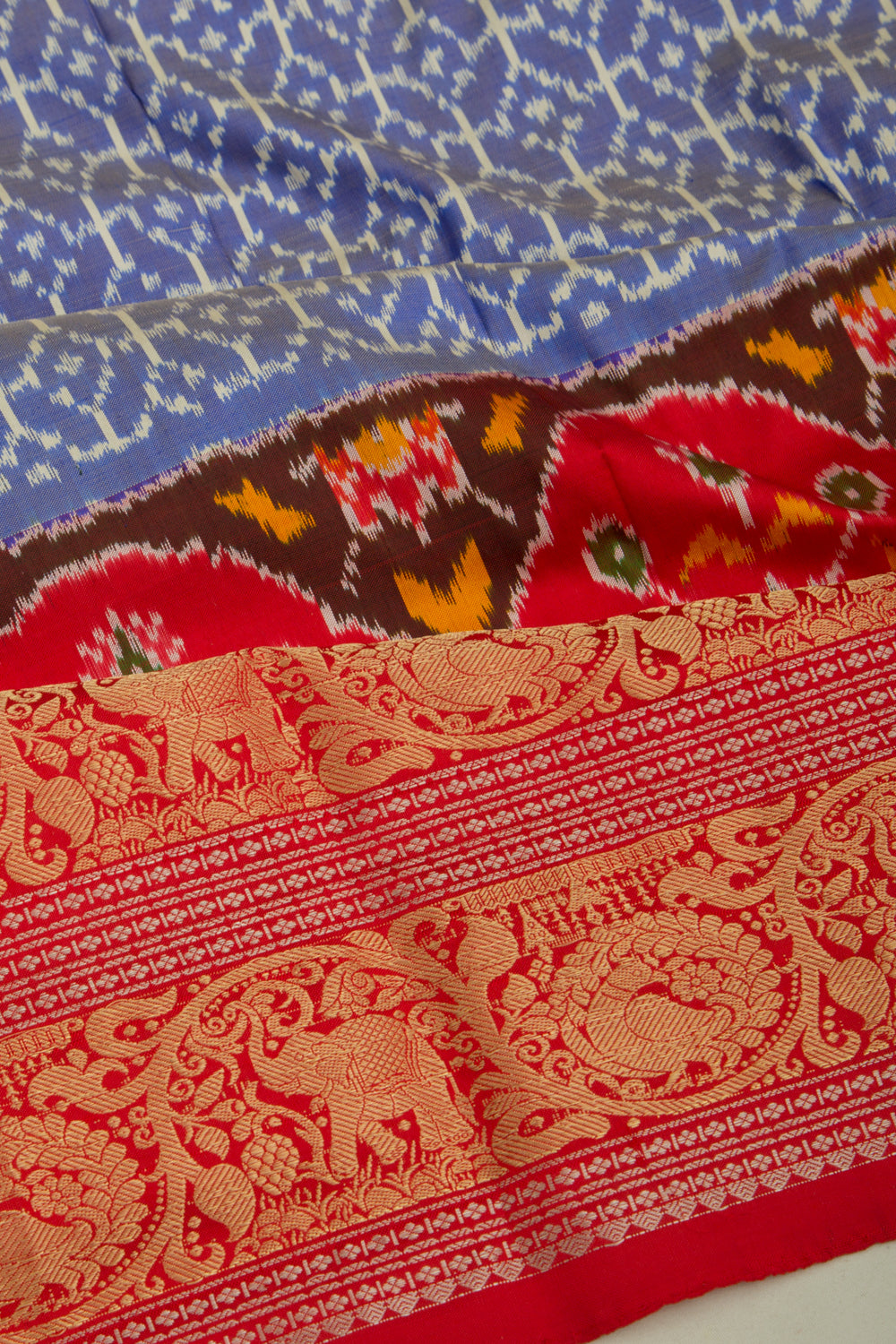 Kanchipuram Silk Ikat Violet Saree
