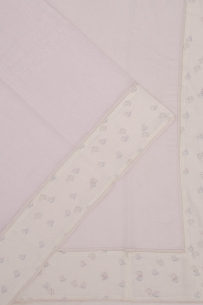 Dhakai Handspun Cotton Plain Lavender Saree