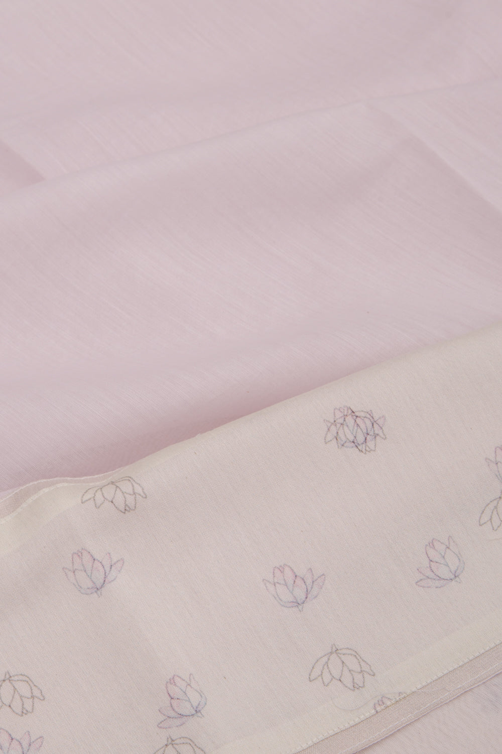 Dhakai Handspun Cotton Plain Lavender Saree