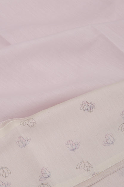 Dhakai Handspun Cotton Plain Lavender Saree