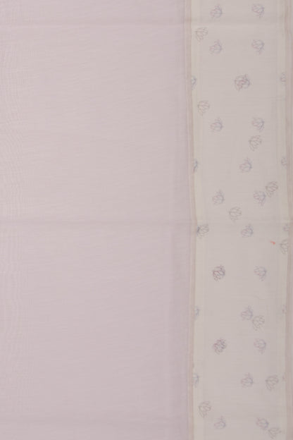 Dhakai Handspun Cotton Plain Lavender Saree