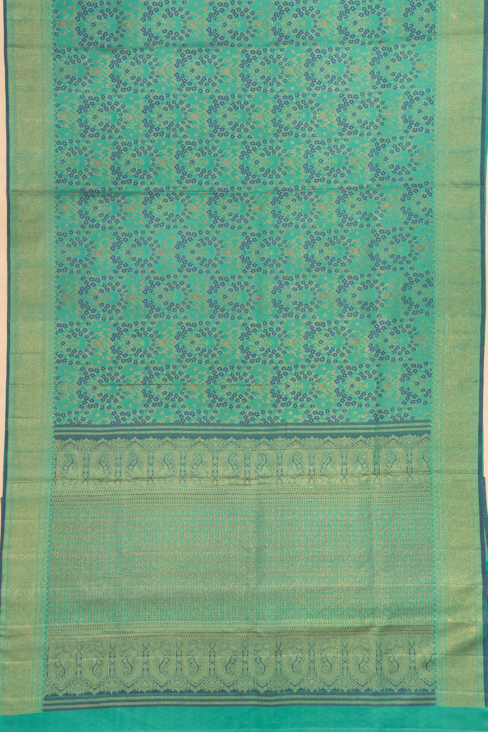 Kanchipuram Silk Brocade Sea Green Saree