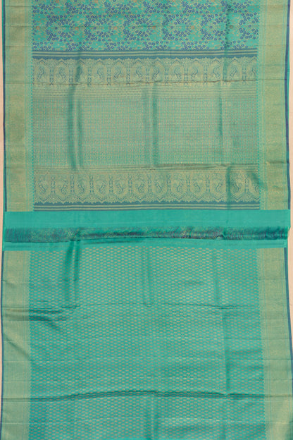 Kanchipuram Silk Brocade Sea Green Saree