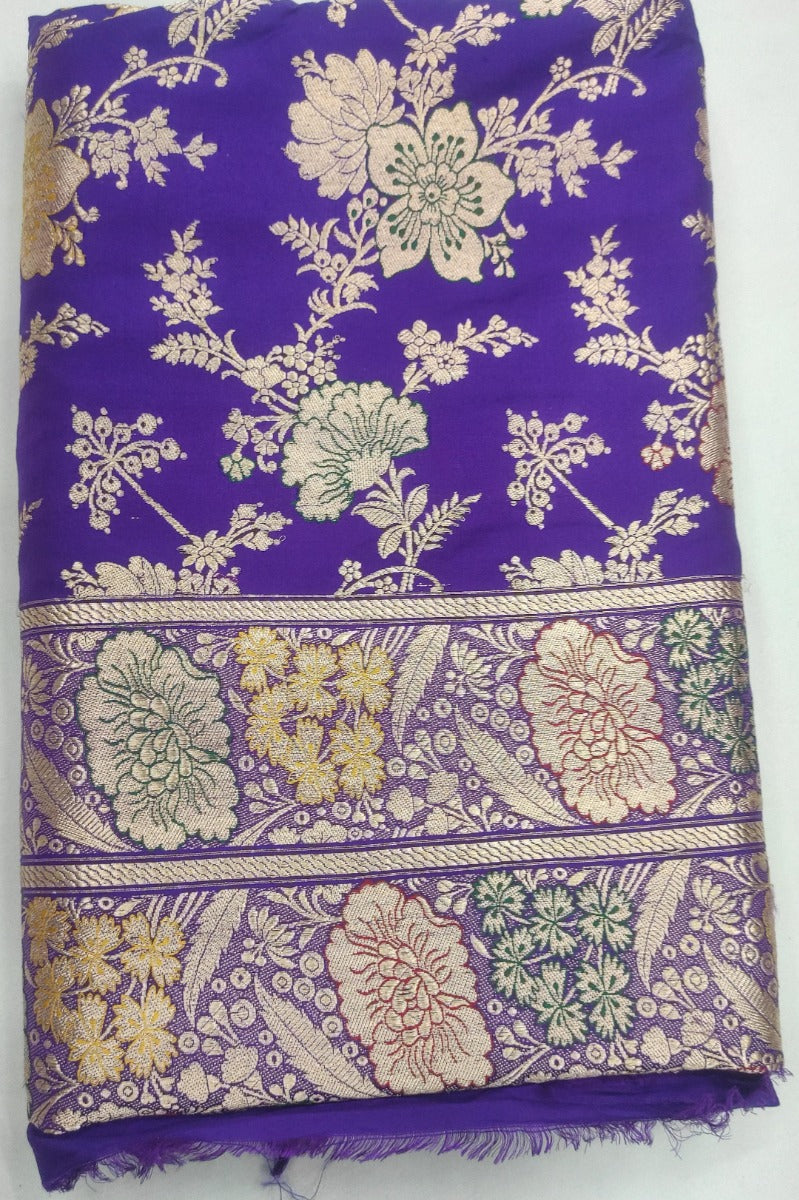 Banarasi Silk Kadwa Jaal Purple Saree