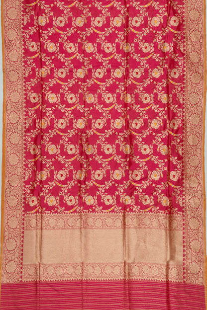 Banarasi Silk Jaal Pinkish Red Saree