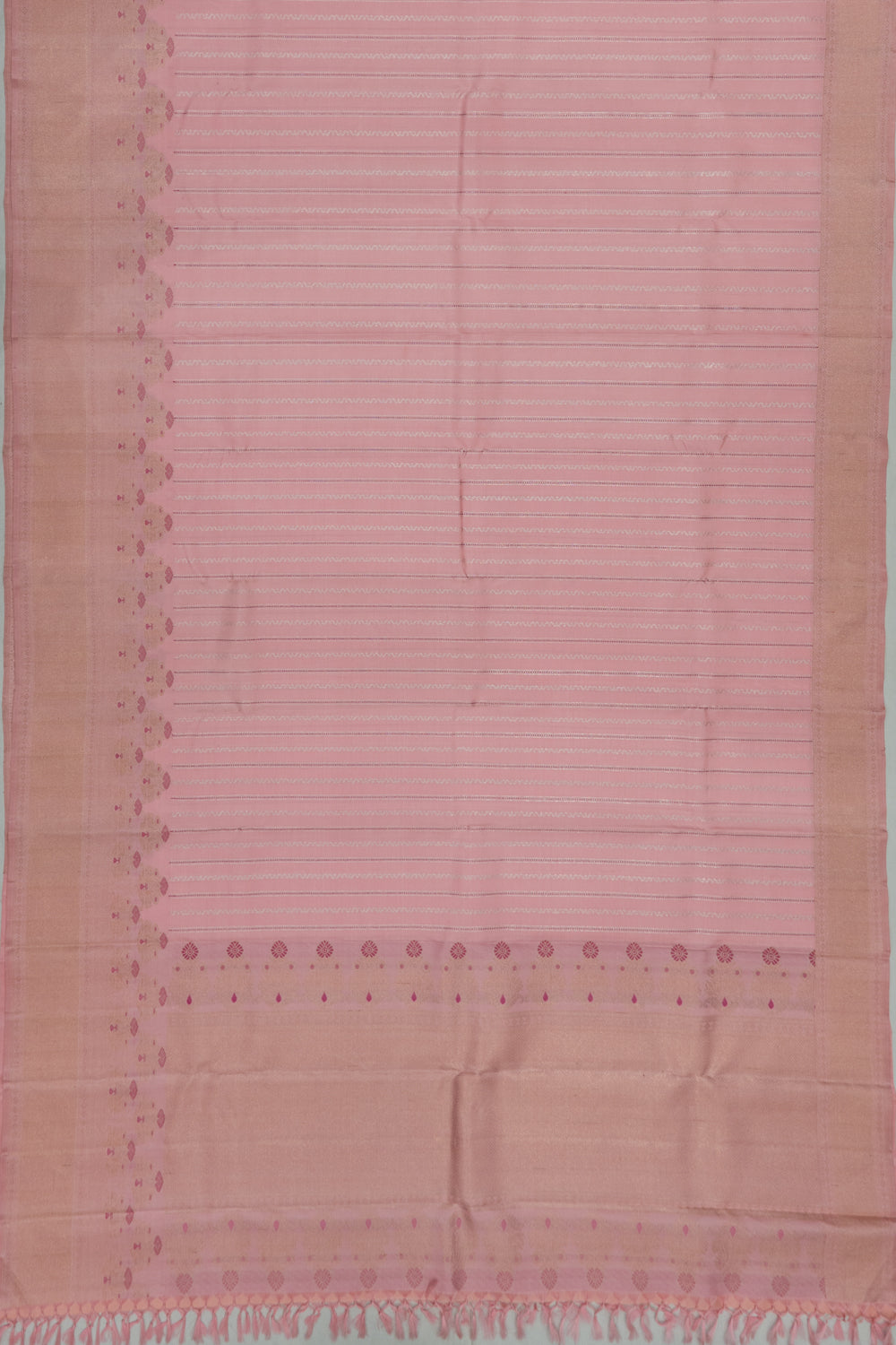 Banarasi Silk Vertical Lines Baby Pink Saree