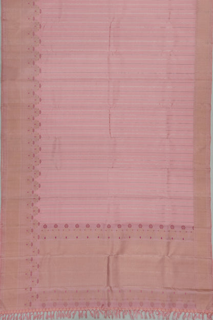 Banarasi Silk Vertical Lines Baby Pink Saree