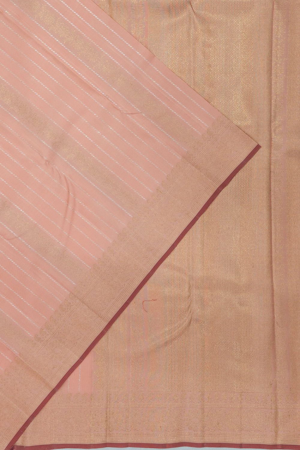 Banarasi Silk Vertical Lines Peach Saree