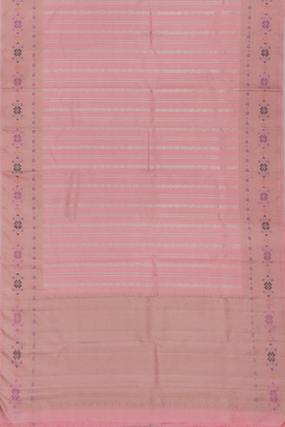 Banarasi Silk Vertical Lines Baby Pink Saree