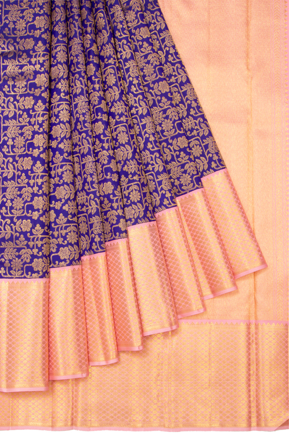 Kanchipuram Silk Brocade Violet Saree