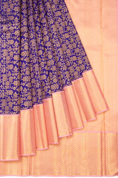 Kanchipuram Silk Brocade Violet Saree