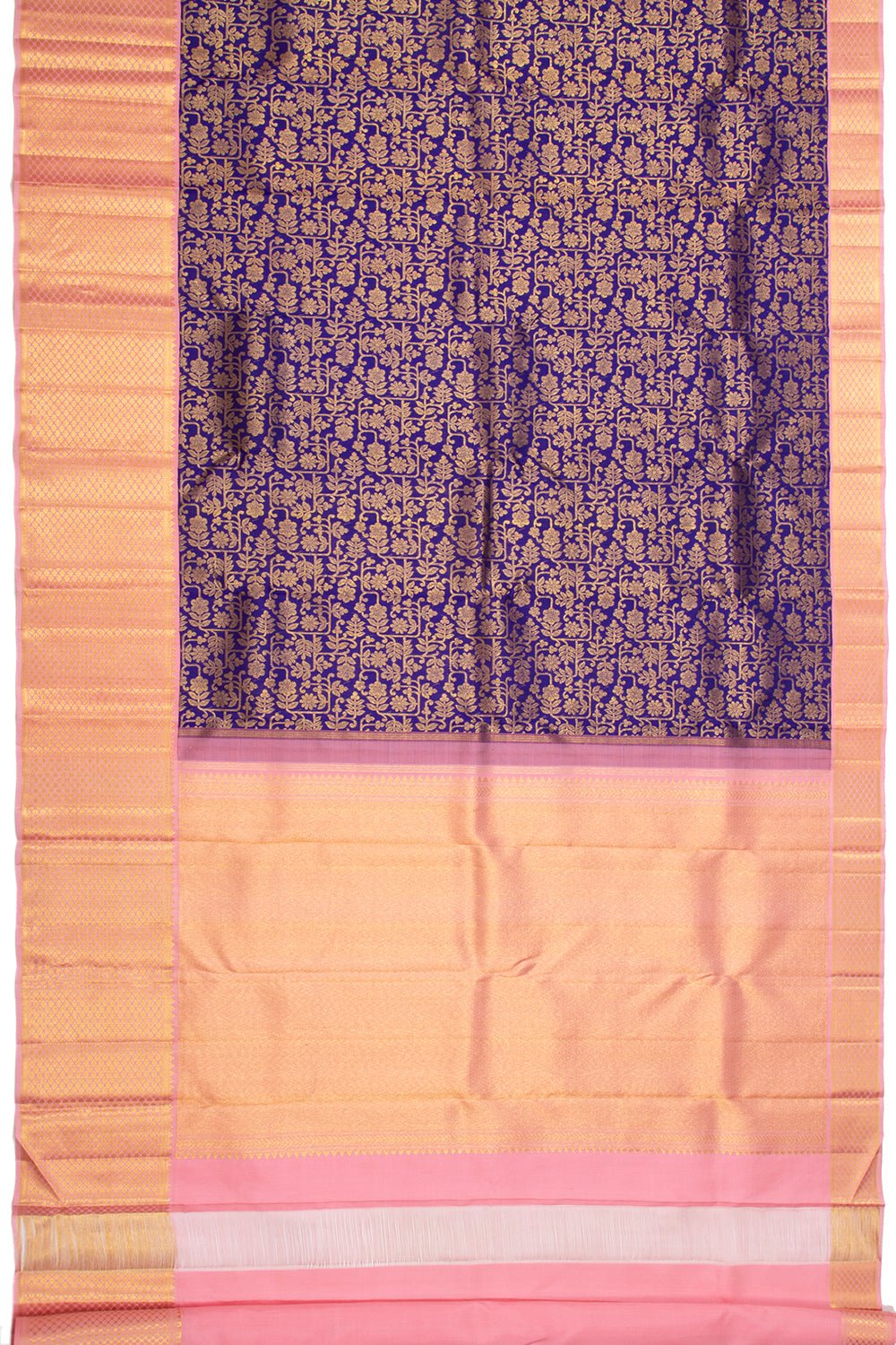 Kanchipuram Silk Brocade Violet Saree
