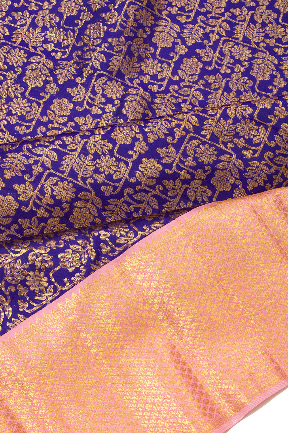 Kanchipuram Silk Brocade Violet Saree