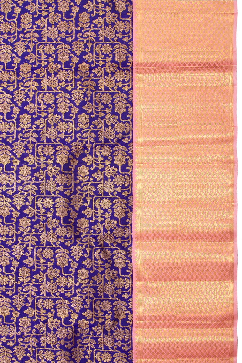 Kanchipuram Silk Brocade Violet Saree