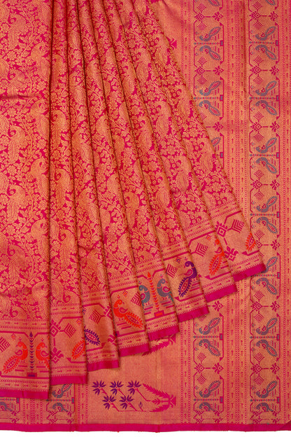 Kanchipuram Silk Brocade Red Saree