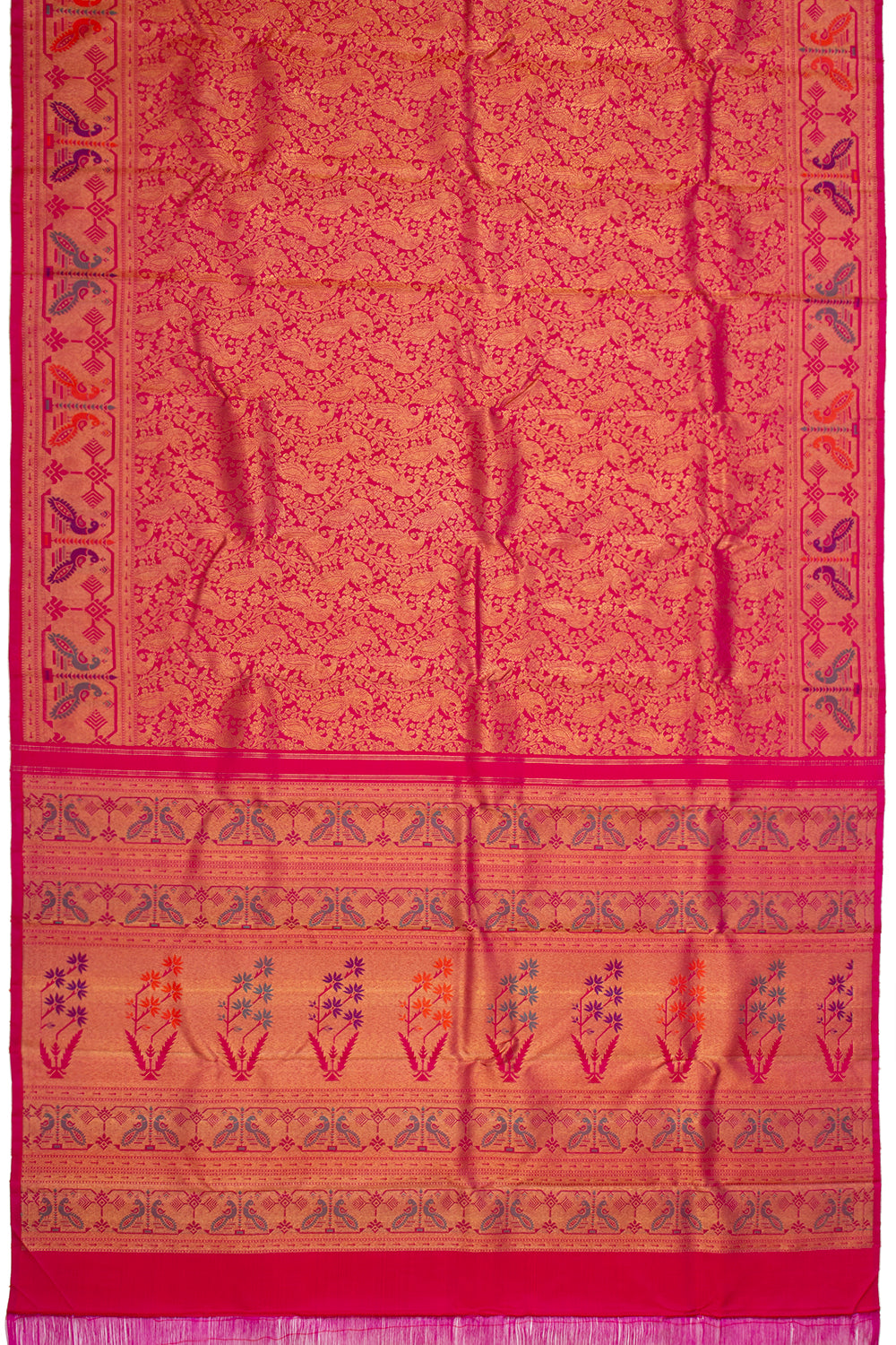 Kanchipuram Silk Brocade Red Saree