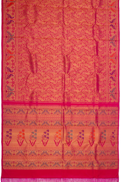 Kanchipuram Silk Brocade Red Saree
