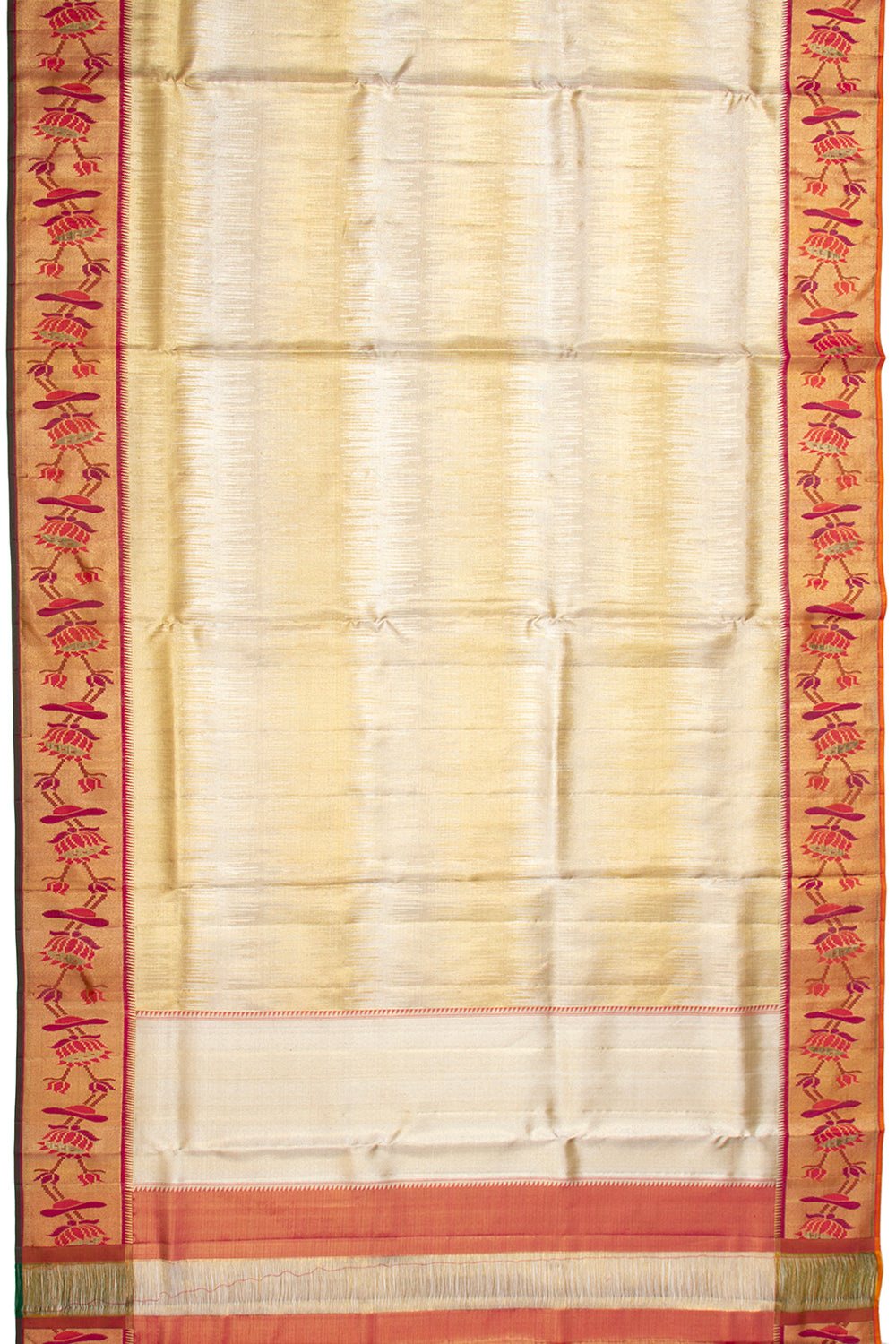 Kanchipuram Silk Tissue Gold And Silver Saree