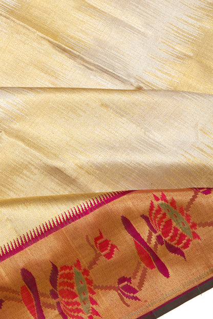 Kanchipuram Silk Tissue Gold And Silver Saree