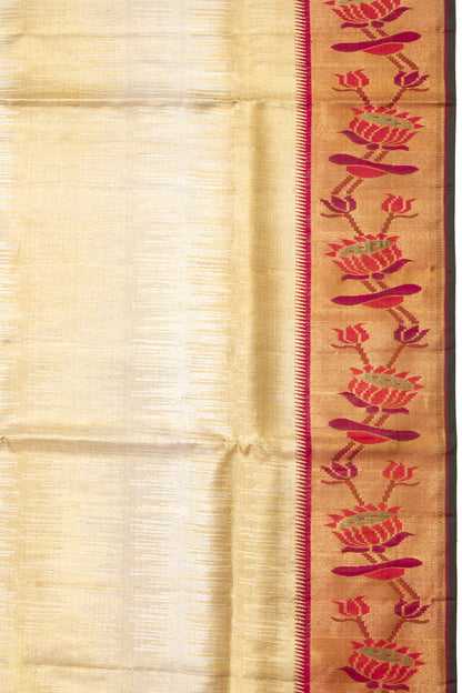 Kanchipuram Silk Tissue Gold And Silver Saree