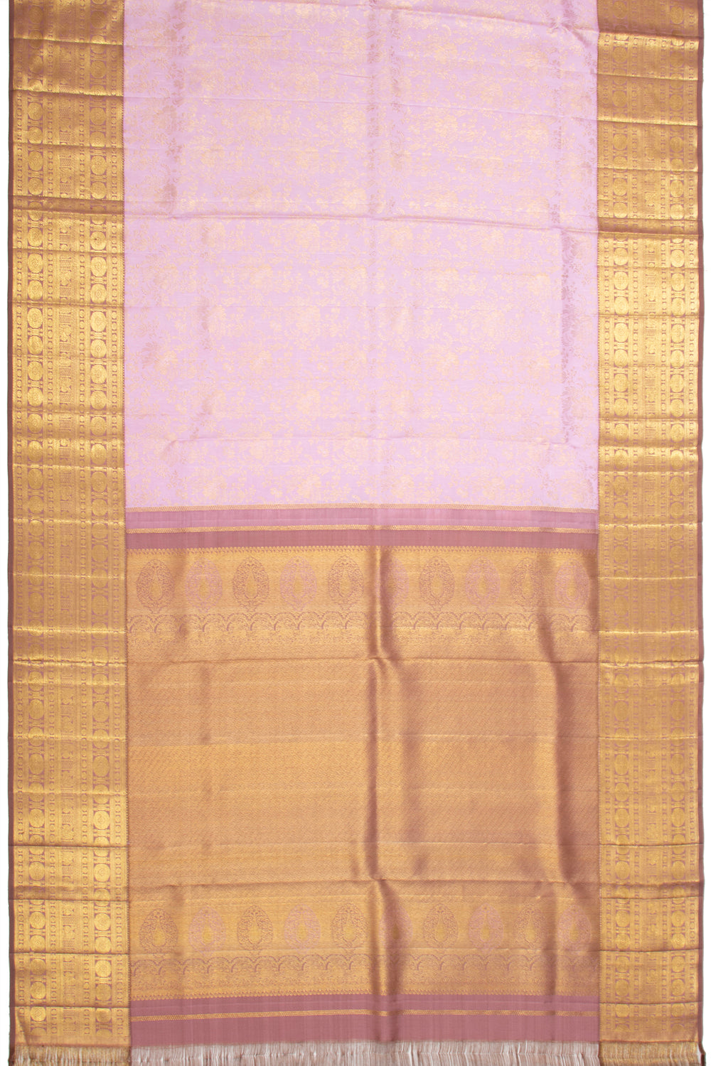 Kanchipuram Silk Jaal Baby Pink Saree