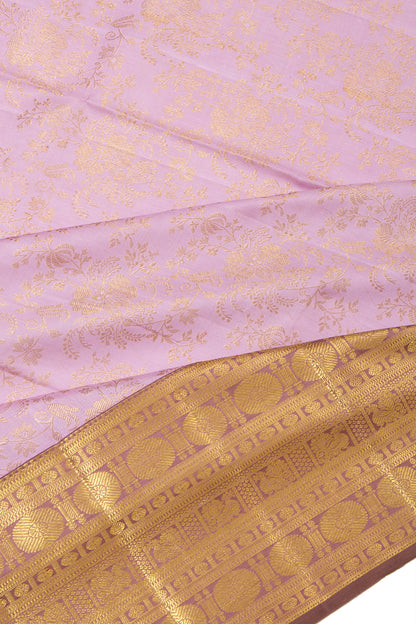 Kanchipuram Silk Jaal Baby Pink Saree