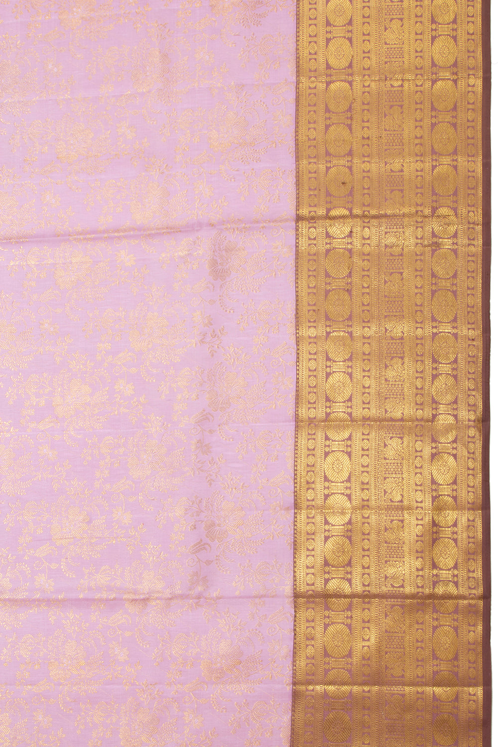Kanchipuram Silk Jaal Baby Pink Saree