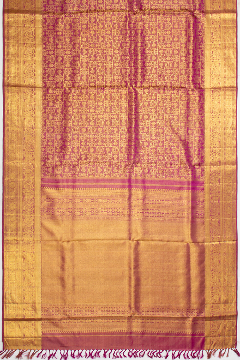 Kanchipuram Silk Tissue Brocade Purple Saree