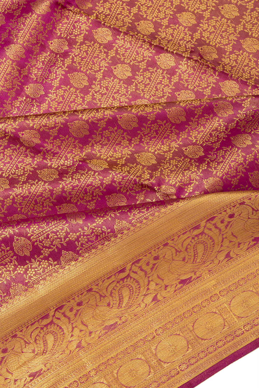 Kanchipuram Silk Tissue Brocade Purple Saree