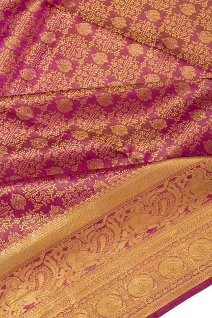 Kanchipuram Silk Tissue Brocade Purple Saree