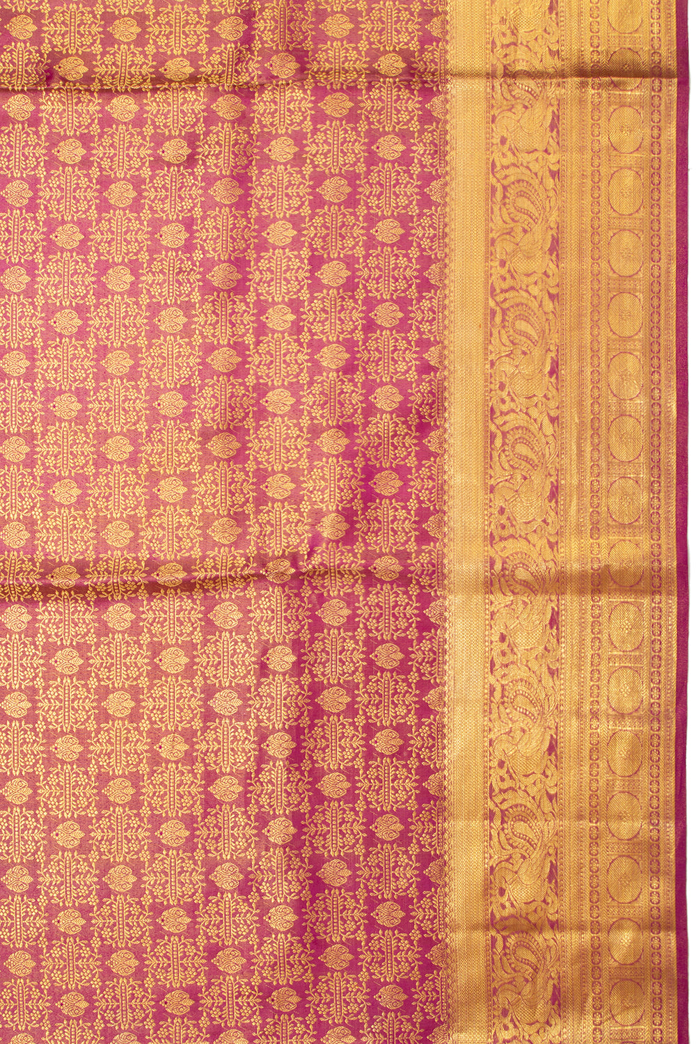 Kanchipuram Silk Tissue Brocade Purple Saree