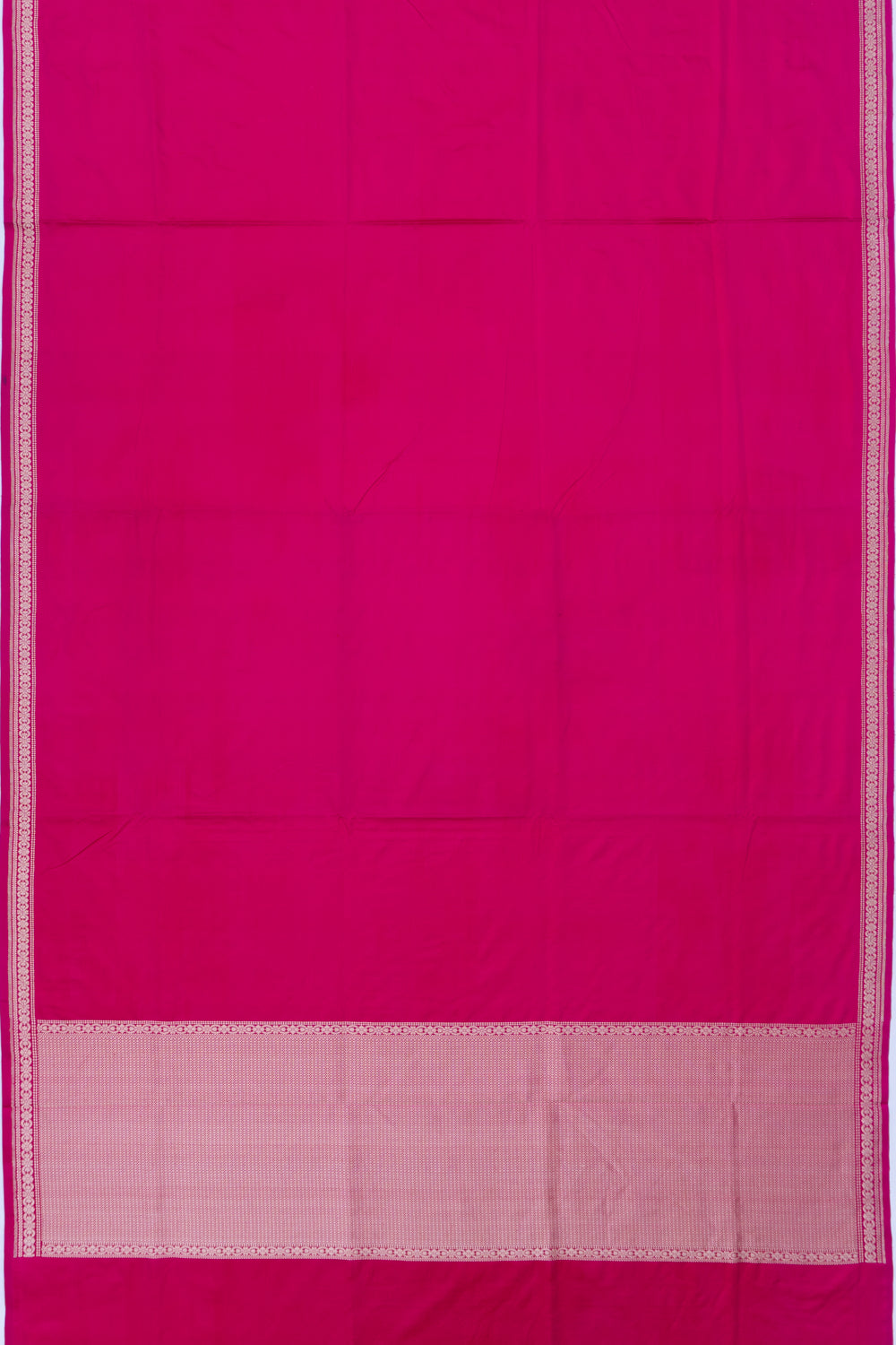 Banarasi Satin Plain Rani Pink Saree
