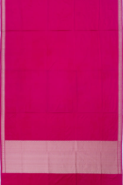 Banarasi Satin Plain Rani Pink Saree