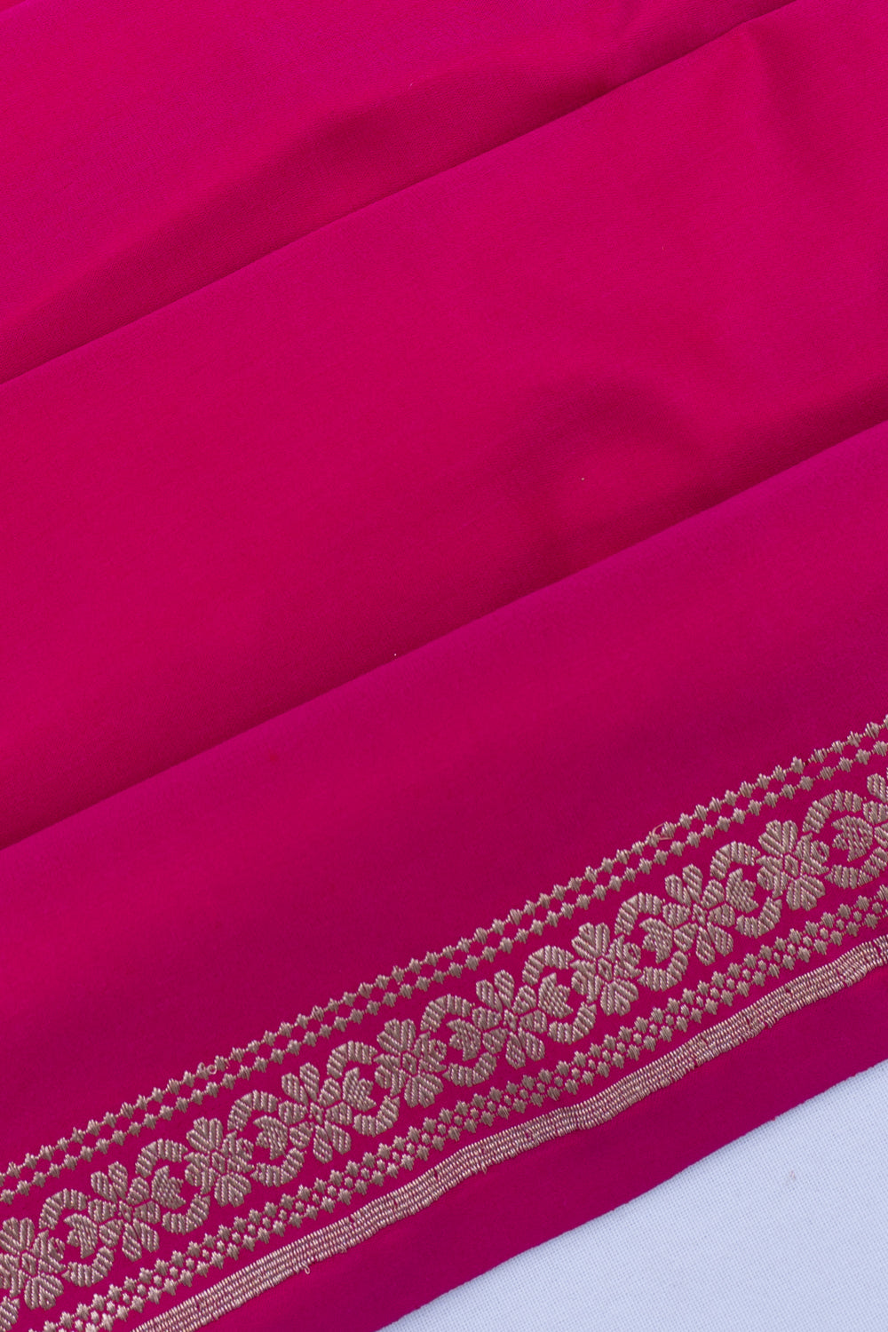 Banarasi Satin Plain Rani Pink Saree