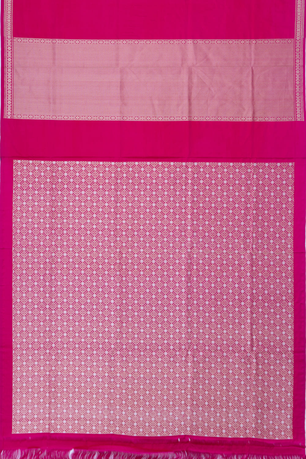 Banarasi Satin Plain Rani Pink Saree