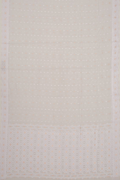 Mul Cotton Butta Pastel Lavender Saree With Ikat Silk Blouse