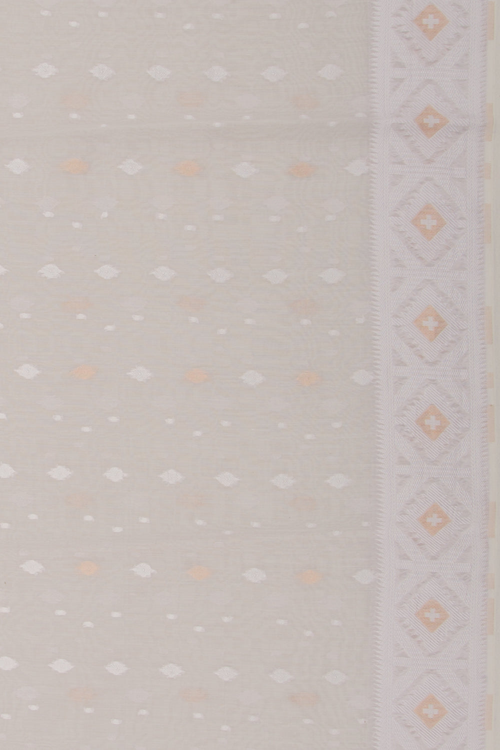 Mul Cotton Butta Pastel Lavender Saree With Ikat Silk Blouse