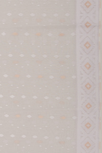 Mul Cotton Butta Pastel Lavender Saree With Ikat Silk Blouse