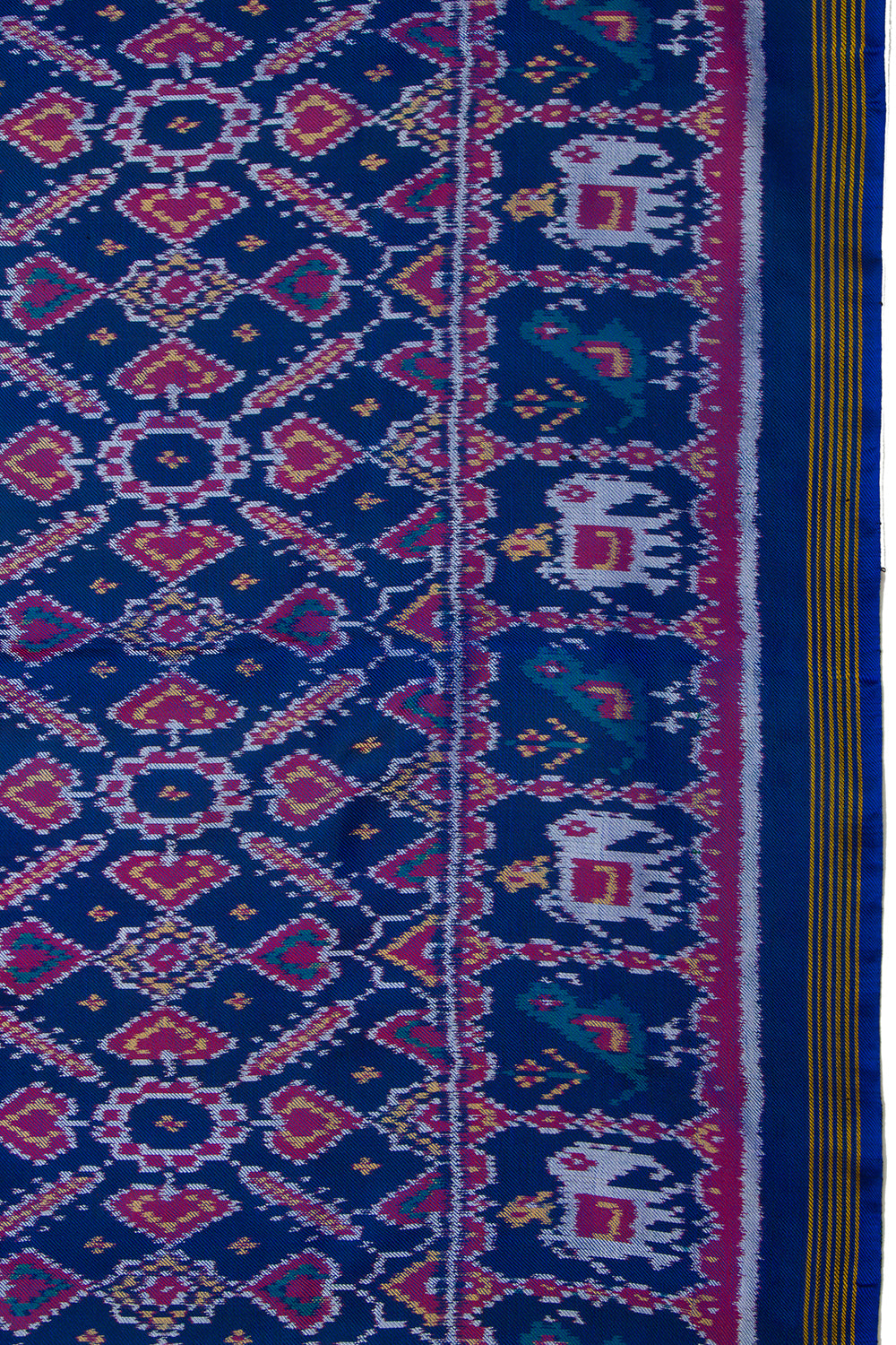 Semi Patan Patola Silk Ikat Royal Blue Saree