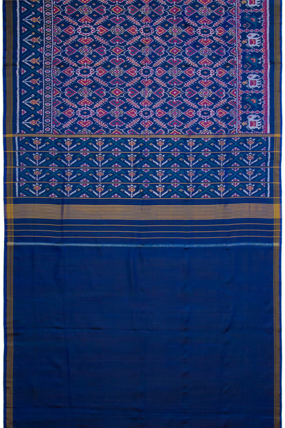 Semi Patan Patola Silk Ikat Royal Blue Saree