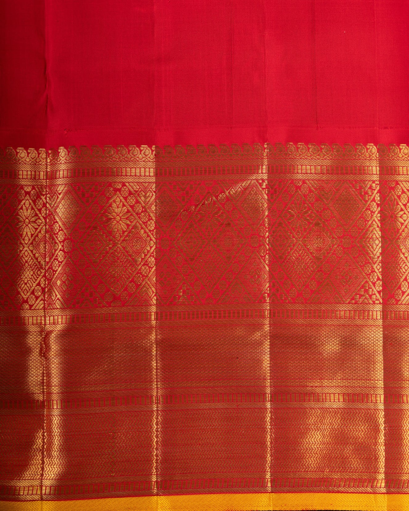 Kanchipuram Silk Brocade Royal Brown Saree