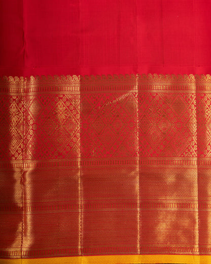 Kanchipuram Silk Brocade Royal Brown Saree