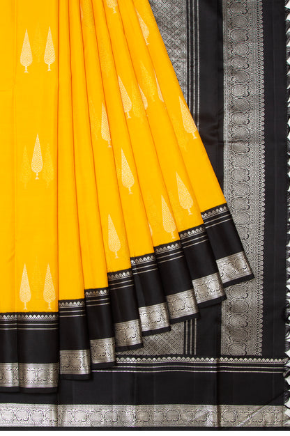 Kanchipuram Silk Butta Yellow Saree