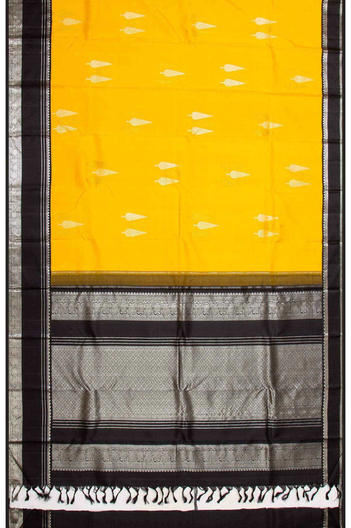 Kanchipuram Silk Butta Yellow Saree