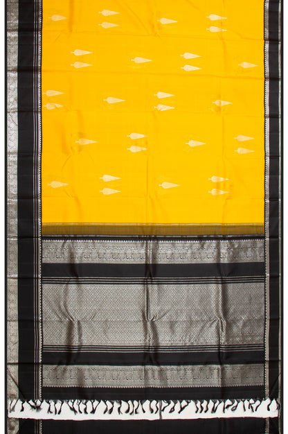Kanchipuram Silk Butta Yellow Saree