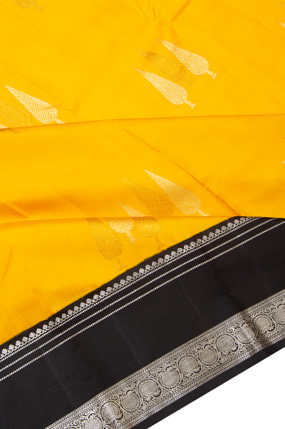 Kanchipuram Silk Butta Yellow Saree