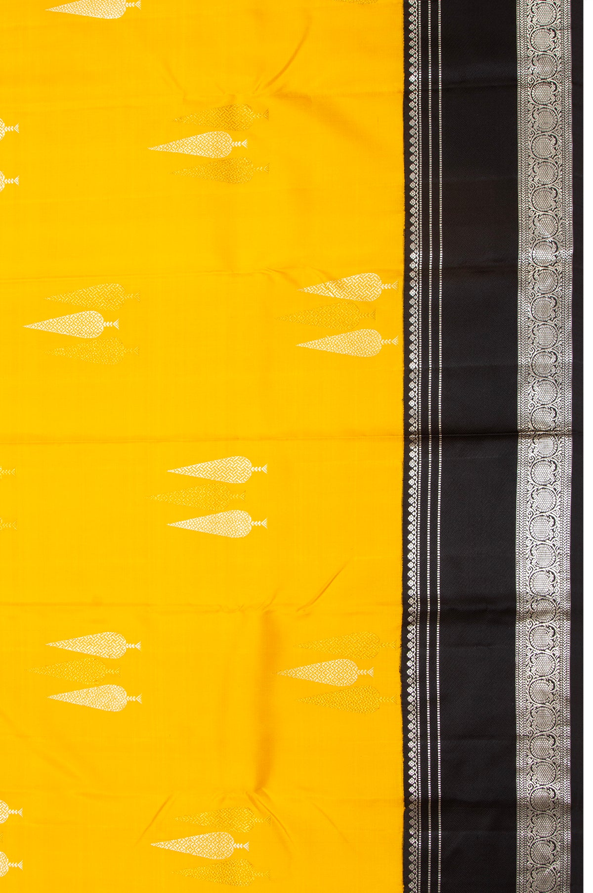 Kanchipuram Silk Butta Yellow Saree