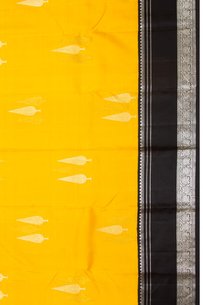 Kanchipuram Silk Butta Yellow Saree