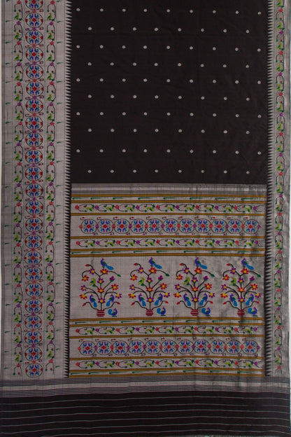 Paithani Silk Butta Black Saree