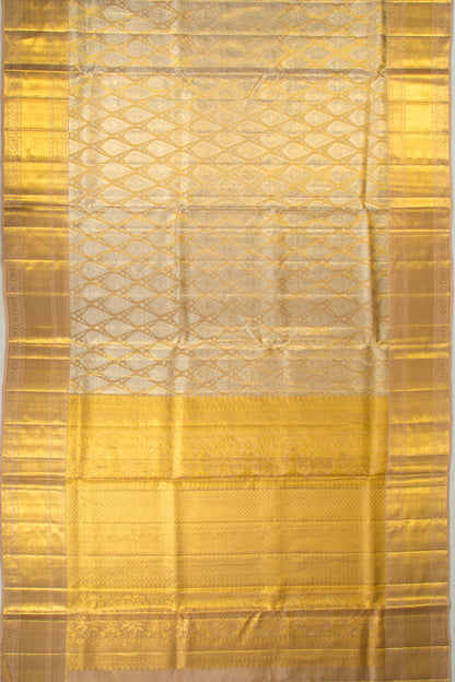 Kanchipuram Silk Tissue Brocade Gold Saree